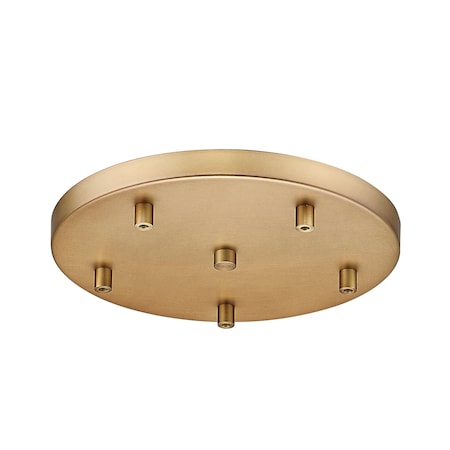 Z-Lite Multi Point Canopy Ceiling Plate, 5-Light, 12 In.W x 1.5 In.H, Rubbed Brass CP1205R-RB